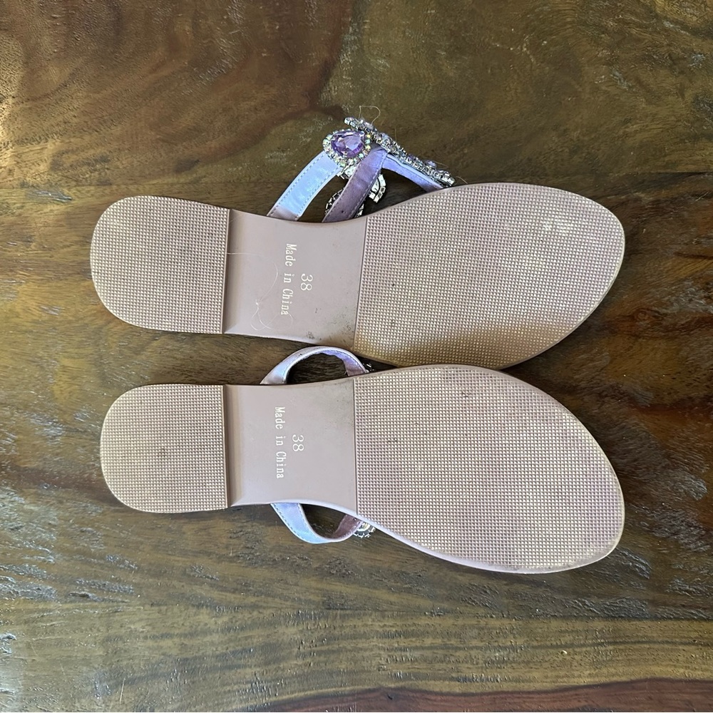 Purple Jeweled Sandals Size 8! - Picture 2 of 2